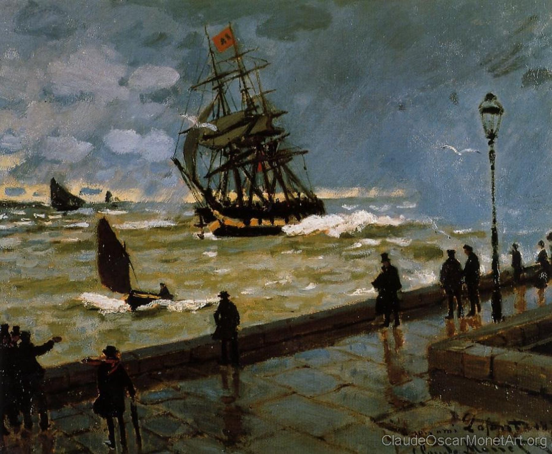 The Jetty at Le Havre in Rough Westher